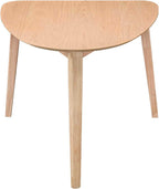 Acanva Modern Small Triangle Dining Room Table for Kitchen Compact Space, Farmhouse Dinner Tables with MDF Top and Wooden Legs, Natural Oak