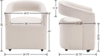 DUOMAY Modern Upholstered Dining Chairs with Swivel Casters - Set of 4 - Contemporary Linen Barrel Back Accent Side Chair Desk Chair for Dining Room Living Room Kitchen, Beige