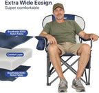 Alvantor Heavy Duty Folding Camping Chair, 500 LBS Oversized Outdoor Chair with Padded 600D Nylon Seat, Insulated Cooler Pocket, Portable for Hiking, Sports, Backyard