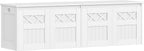 Hzuaneri 59" Modern Farmhouse Storage Chest and Bench | 70 Gal | 330lb Seat | Soft-Close Hinges | Pure White | Shoe and Blanket Storage for Bedroom, Living Room, Entryway | SB51503X