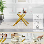 HomVent 60'' Rectangle Glass Dining Table Set for 6 | Glass Kitchen Table Chairs Set, 7PCS Modern Dining Room Table Set with 6 Dining Chair for Home Dining Room Kitchen
