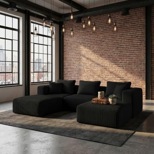 Novilla Modular Sectional Sofa, Modern Cloud Sectional Couch with Smarts Coil® Support, Upholstered Couch for Living Room Apartments Bedroom, No Assembly Required (Armless Chair)