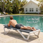 Kozyard 3-Piece Outdoor Chaise Lounge Set Fully Flat Adjustable Lounger | Aluminum Frame & Resin Legs, Textilene Fabric for Poolside, Backyard & Beach Gray, 2 Chairs + Table