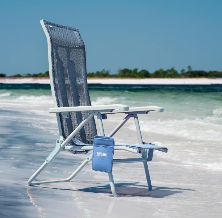 Shibumi Shade | Portable Beach Chair for Adults | Anti-Rust Marine Grade Frame | 300lb Capacity | Padded Backpack Straps | Weighs 8 Pounds | Breathable Fabric
