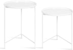 Kate and Laurel Ulani Modern Nesting Side Table, Set of 2, White, Sophisticated Glam End Tables for Storage and Display
