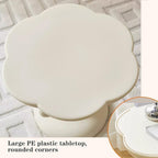 Coffee Tables, Side Tables Living Room Flower-Shaped End Tables Living Room Plastic Small Patio Table with Flower Shaped Table Top Small Night Stand for Living Room Bedroom(Pink)