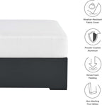 Modway Tahoe Aluminum Ottoman in Gray White with Weather-Resistant Cushion-Ideal as Outdoor Footstool, Patio or Sunroom Furniture