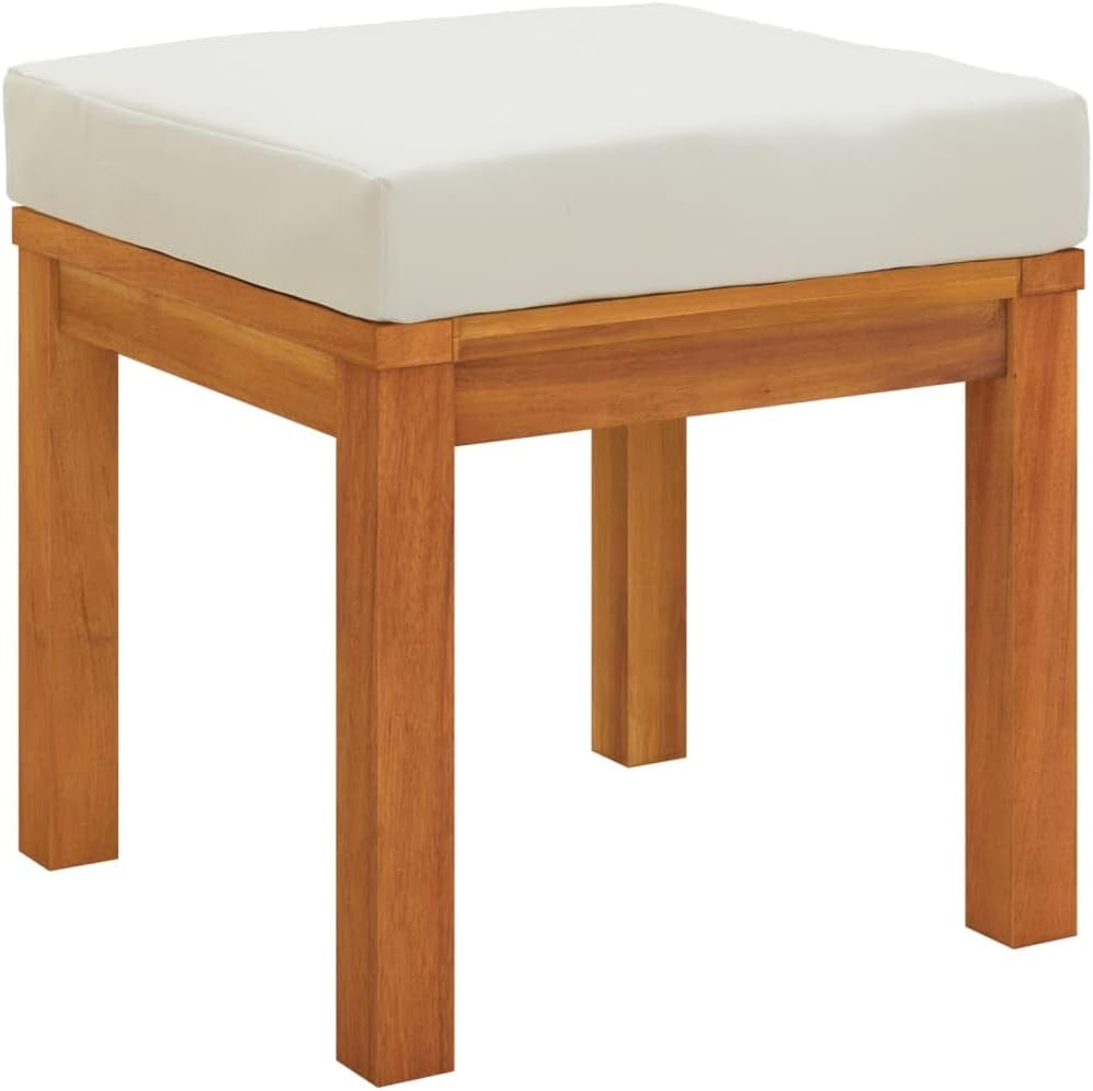 Patio Stools with Cushions 2 pcs 15.7"x15.7"x16.5" Solid Acacia Wood