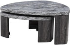 39" Durable Marble Laminate Nesting Coffee Table, Boo Coffee Table with Nested Structure, Nesting Side Tables with MDF Build for Modern Living Spaces, Gray