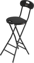 Rfiver Folding Stool with Back, Heavy Duty Foldable Stools for Adults with Handle, Portable Folding Stool Chair (24 inch Set of 1)