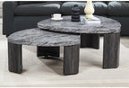 39" Durable Marble Laminate Nesting Coffee Table, Boo Coffee Table with Nested Structure, Nesting Side Tables with MDF Build for Modern Living Spaces, Gray