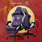 GTPLAYER Gaming Chair with Bluetooth Speakers and Footrest, Dragon Series Video Game Chair, Heavy Duty Ergonomic Chair Esports Gaming Chair, Computer Office Desk Chair (Purple)