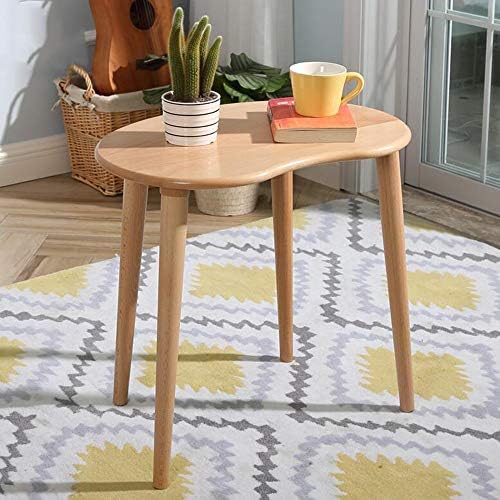 Telephone Table, Solid Wood Pea Shaped Side Table,Living Room Bedroom Furniture,Sofa Side End Table,Coffee Table/Telephone Table,Table Service Desk(Color:Wood,Size:23.621