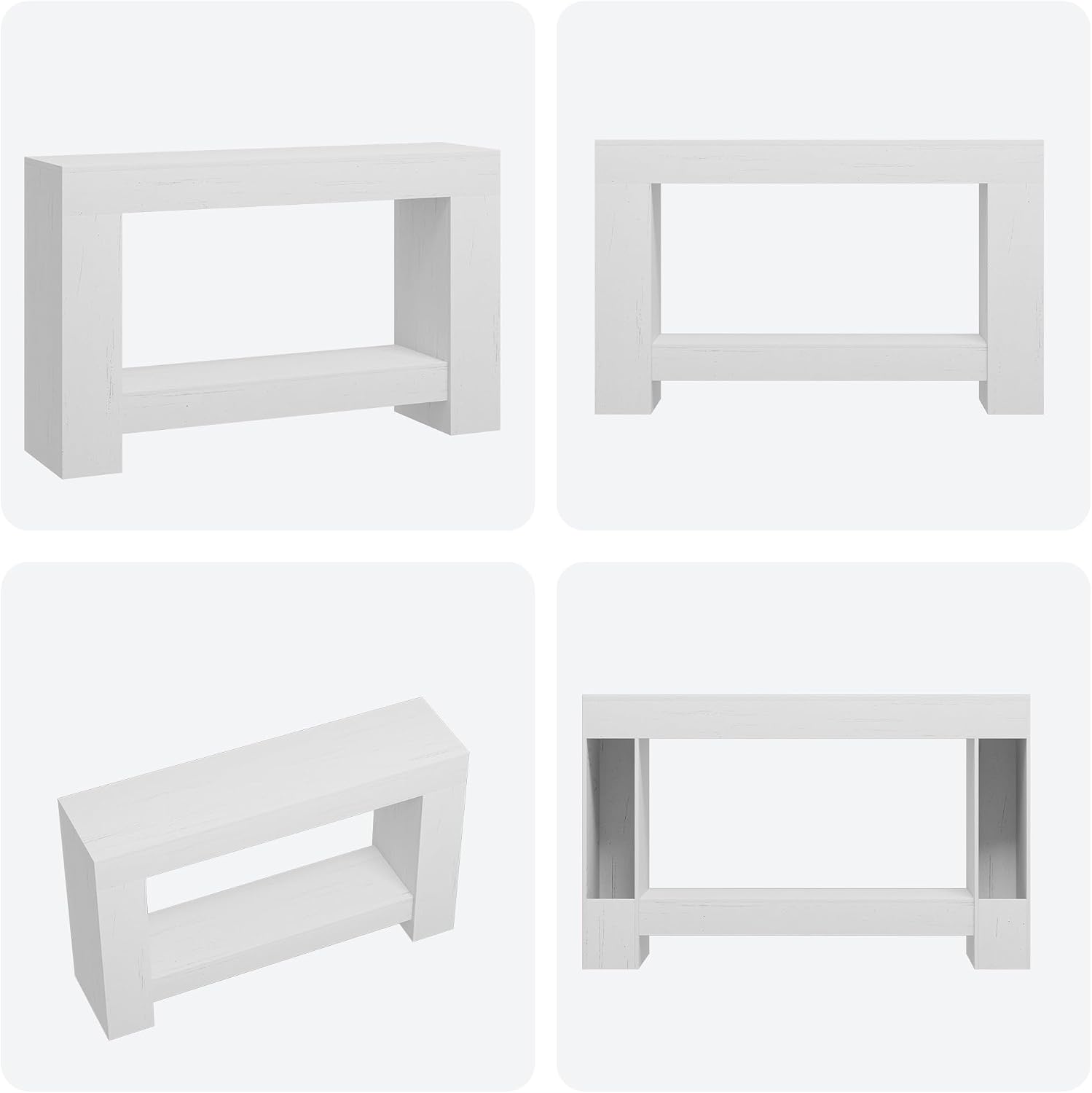 GAOMON 47" Farmhouse Console Table for Entryway - 2-Tier Storage Shelf, Rectangular Sofa Table for Living Room & Hallway, Heavy-Duty Accent Table Behind Couch