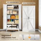 Yizosh Metal Storage Cabinet with Doors and 4 Adjustable Shelves - 75" White Kitchen Pantry Storage,4-Tier Tall Steel Cabinet Locker for Kitchen,Living Room,Dining Room