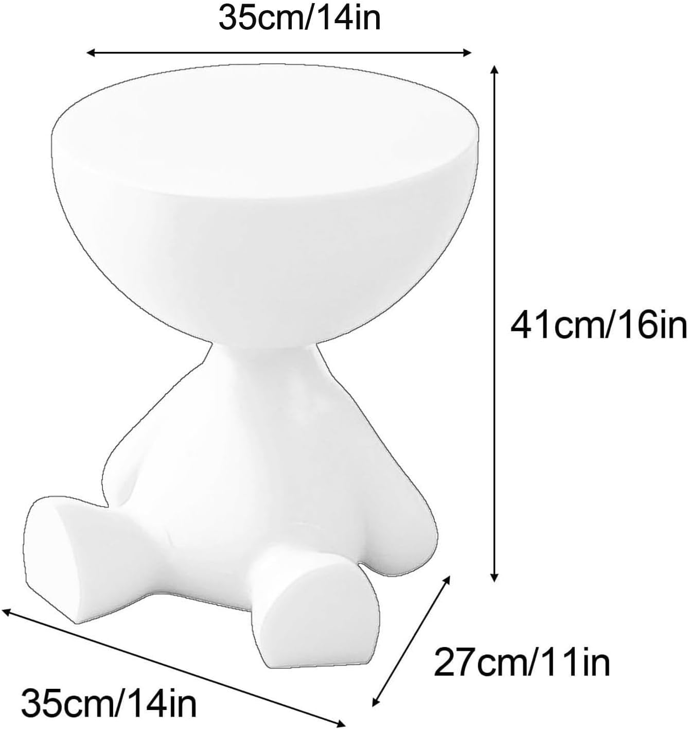 Circle Side Table, Round Modern End Table, Waterproof & Durable, Small Coffee Table for Living Room, Bedroom, Bedside, Versatile Accent Table - Milky