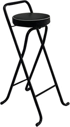 Folding Bar Stool (32inch/80cm)- Comfortable Padded Seat -Kitchen Counter Breakfast Bar Desk Stool Chair - Portable High Chair Stool for Picnic Garden Party (Color : Black B)