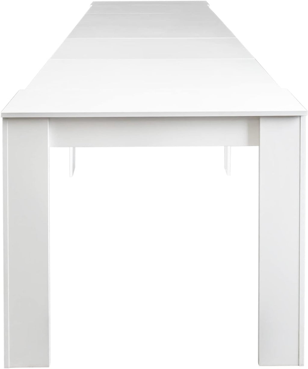 Henf Extendable Console Table with Extension Leaves, White Dining Room Table, 20''-118'' Expandable Dining Table for Living Room, Space Saving Extendable Dining Room Table for 2-12 Person
