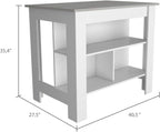 Kitchen Island with Four Legs and Three Shelves