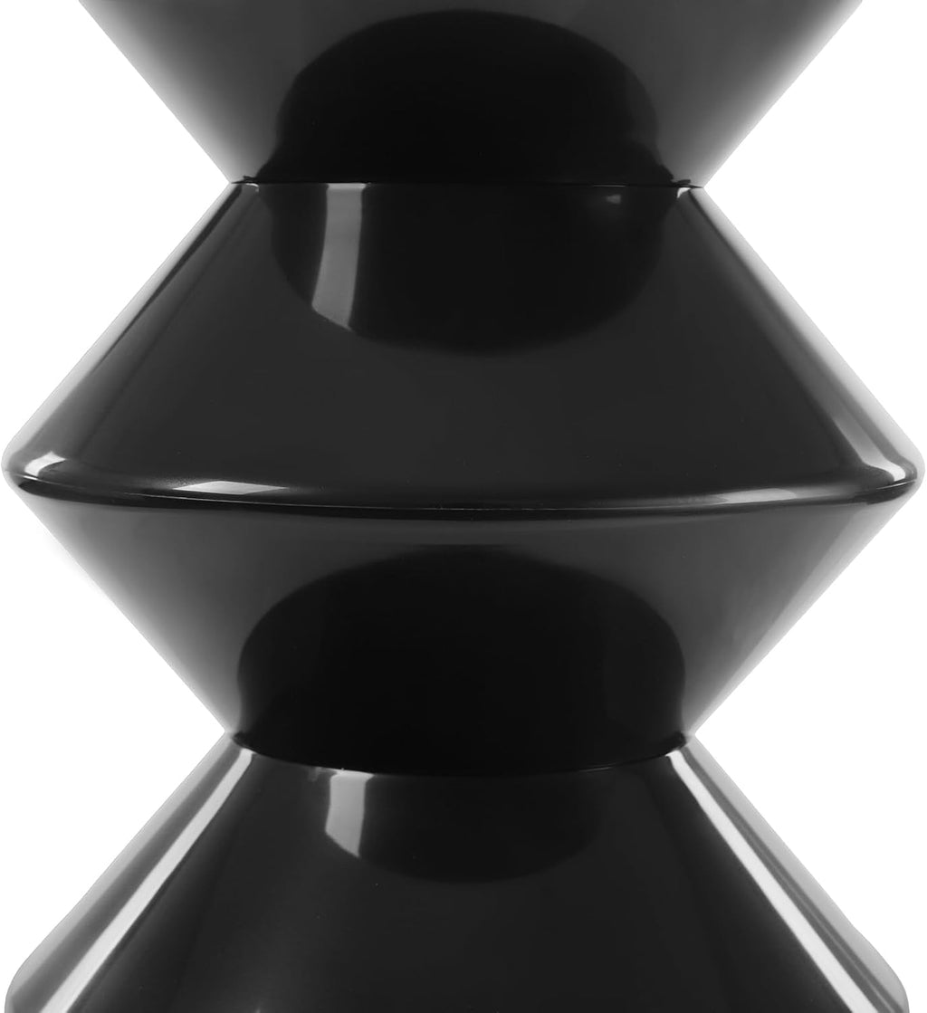 3 Layers Small Night Stand for Couch, Sofa, Modern Side Table Round End Table Sofa Stool Pedestal End Table for Living Room (Black)