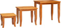 Nesting Side Tables 3 pcs Solid Mahogany Wood | Space Saving Design, Natural Wood Grain, Versatile Accent Tables for Living Room