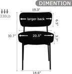 Black Boucle Dining Chairs Set of 6, Upholstered Dinner Chair with Metal Frame, Dining Room Chairs with Padded Seat, Round Modern Seating for Living Room