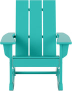 HDPE Shoreside Modern Rocking Poly Adirondack Chair (Set of 4),Turquoise