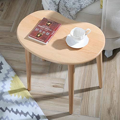 Telephone Table, Solid Wood Pea Shaped Side Table,Living Room Bedroom Furniture,Sofa Side End Table,Coffee Table/Telephone Table,Table Service Desk(Color:Wood,Size:23.621