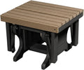 DutchCrafters Ottoman – Amish Made, HDPE Outdoor, Weather Resistant Patio Footrest Furniture for Porch, Deck & Backyard Relaxation, Weatherwood & Black