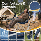 VIVOHOME Reclining Hammock Camping Chair, Portable Rocker Chair for Outdoor | Foldable, Supports 400 lbs, 600D Breathable Mesh, Cup Holder