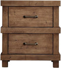 Nightstand with 2 Drawers in Antique Oak Finish,for Small Spaces