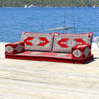 mysticalanatolia Majlis Floor Sofa Loveseat – 75x27x4 in Convertible Guest Mattress Traditional Arabic Seating Bohemian Style Living Room Furniture Futon Sets
