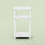 Arau End Table, Side Table, Nightstand, with 2 Tier Open Shelves for Living Room, Bedroom, 1-Pack, White/White