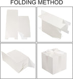 COTOPHER Small Gift Boxes 25 Pack 6x6x6 inches White Gift Boxes with Lids for Gifts, Crafting, Wedding Party Favor, Cupcake Boxes, Candy, Bridesmaids Proposal Box with Ribbons and Stickers