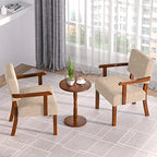 FAGAGA Accent Chairs Set of 2, 2 Solid Wood Armchairs with Side Table | Living Room Chairs with Soft Thicken Cushion, Comfy Reading Chair for Bedroom, Waiting Room, Home Office, Easy Assembly