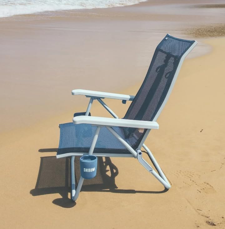 Shibumi Shade | Portable Beach Chair for Adults | Anti-Rust Marine Grade Frame | 300lb Capacity | Padded Backpack Straps | Weighs 8 Pounds | Breathable Fabric