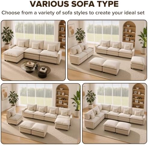Oversized Accent Chair with Ottoman, 41" Comfy Cloud Single Seat Sofa | Comfy Corduroy Armchair with Throw Pillow & Side Pockets, Modern Reading Chair for Living Room, Bedroom, Apartment
