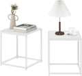 Furinno CAMNUS Side Table Set of 2, Metal Frame End Table, Night Stand, Bedside Table, Easy Assembly, for Living Room, Bedroom, White
