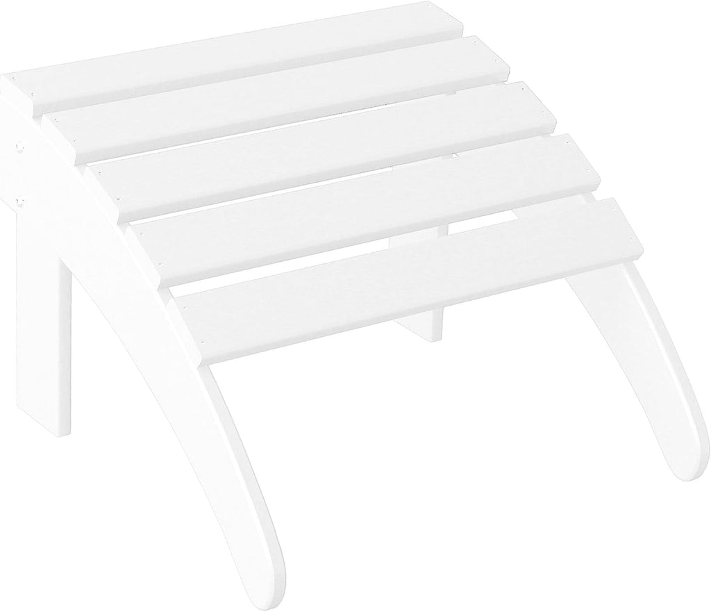 WestinTrends Outdoor Patio Adirondack Ottoman Foot Rest, All Weather Poly Lumber Foot Stool for Adirondack Chair, Widely Used for Outside Porch Pool Lawn Backyard, White