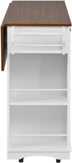 Kitchen Storage Islands and Carts with Internal Storage Rack, Power Outlet and Open Shelves, Rolling Island for Kitchen with Knife Holder, for Kitchen, Dining