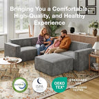Novilla 109" Modular Sectional Sofa, No Assembly Cloud Sectional Couch with Smarts Coil® Support, Chenille Fabric L Shape Couch for Living Room Apartment, Dark Gray(R-Arm 4 Seat w/ 1 Ottoman)