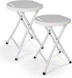 18 Inch Folding Stool with Handle | Folding Chair, 600 lbs Capacity, Portable Foldable Bar Stool, Non-Slip Feet, Collapsible Stool, Indoor Outdoor Use