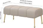 Modern Stitched Upholstered Bedroom Benches with Gold Legs, Entryway Bench Footrest Dining for Living Room, Gray Entryway(120 * 45 * 45cm)