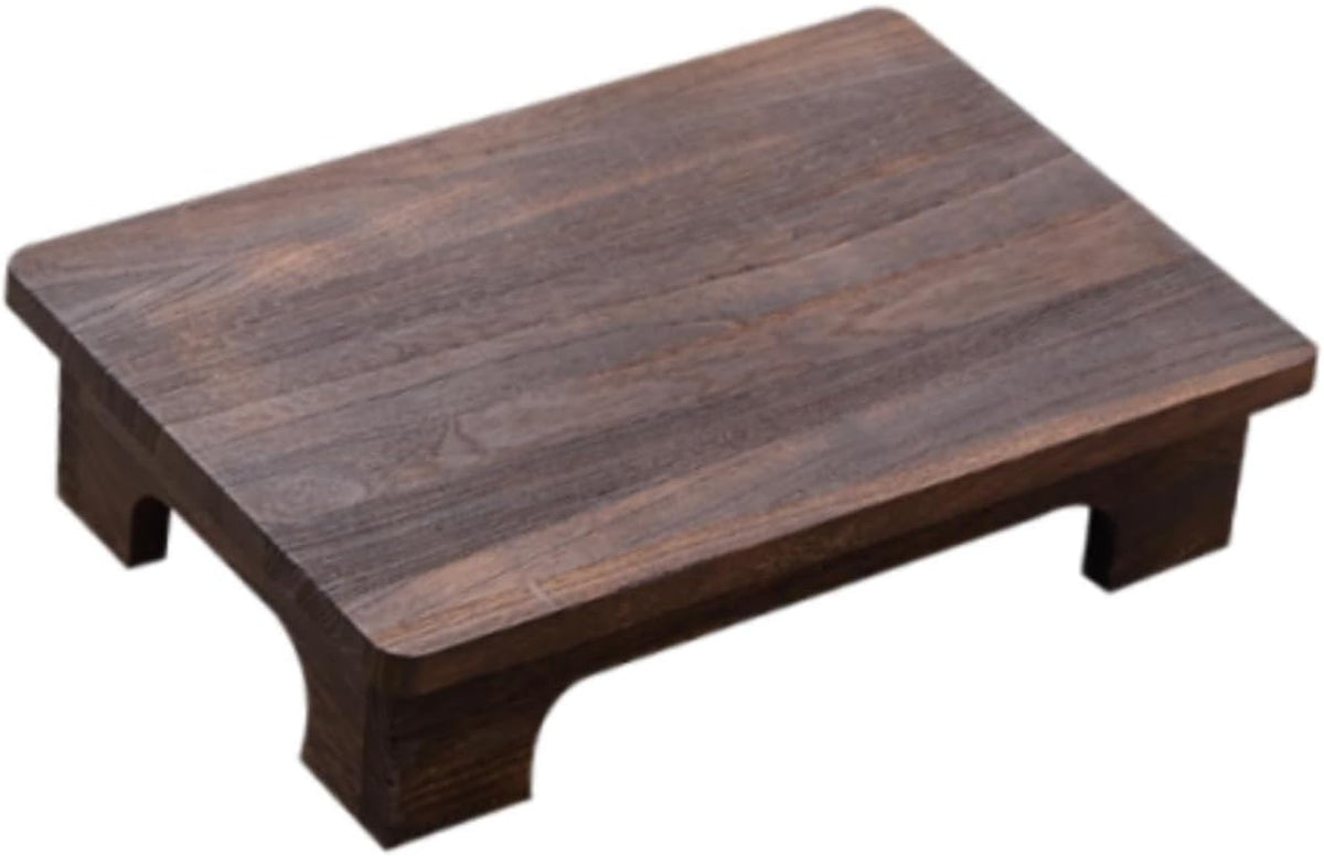 Low Wooden Tea Table, Elegant, Stable, Minimalist Stool, Lightweight Floor Table, Compact for The Windowsill in The Room, Brown, 40x28x10cm