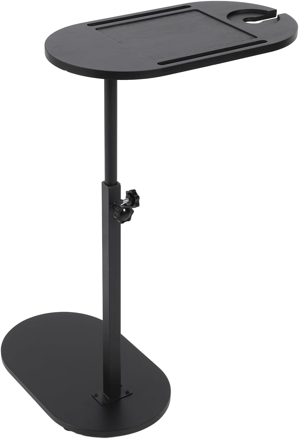 TOPINCN Small C-Shaped Side Table, Black, 40 x 22 x 32.2 Inches, Modern End Table for Living Room, Bedroom