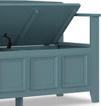 SIMPLIHOME Amherst Entryway Storage Bench - 48 inch Wide Solid Wood Hallway Seat in French Blue, Transitional Bench for Entryway or Living Room with Lift-Up Lid and Spacious Storage