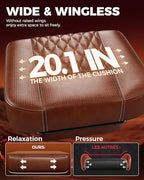 GTPLAYER Big and Tall Gaming Chair with Footrest, Ergonomic Office Desk Chair with 4.4in Thick Cushion and Wide Wingless Seat, Comfortable Leather Computer Chair, Predator Series, Chocolate Brown