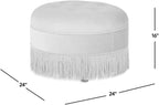 Jennifer Taylor Home Yolanda 24" Round Upholstered Accent Ottoman, Deep Brown Performance Velvet