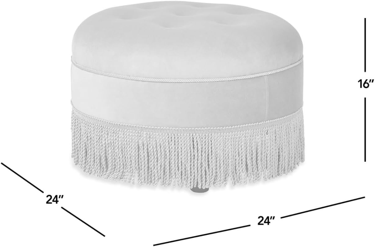 Jennifer Taylor Home Yolanda 24" Round Upholstered Accent Ottoman, Deep Brown Performance Velvet