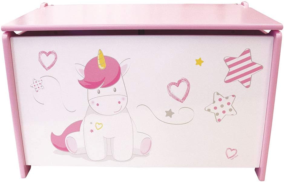 Fun House 713050 Unicorn Toy Box for Children from 3 Years White Pink